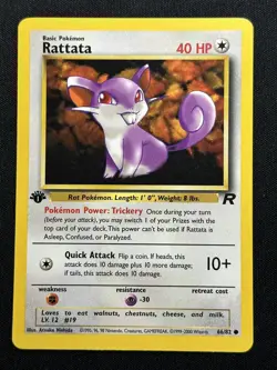 Rattata 1st Edition Team Rocket 66/82 LP-NM Pokemon Card - Image 1