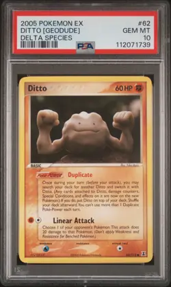2005 POKEMON EX DELTA SPECIES #62 DITTO [GEODUDE] PSA 10 - Image 1