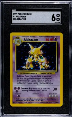 1999 Vintage Pokemon Alakazam #1 Base Set - Holo - Holographic 1/102 - SGC 6 - Image 1