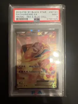 Pokemon Charizard EX Red & Blue Coll. Black Star Full Art Promo XY121 PSA 9 Mint - Image 1