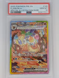 💎 POKEMON PRE PRISMATIC Evolutions 146/131 FLAREON EX SIR PSA 10 - Image 1