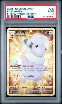 2021 POKEMON SWORD & SHIELD FUSION STRIKE SECRET #280 FULL ART/FLAAFFY PSA 9 - Image 1