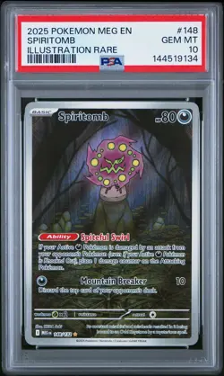 2025 POKEMON MEG EN-MEGA EVOLUTION ILLUSTRATION RARE #148 SPIRITOMB PSA 10 - Image 1