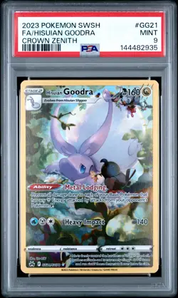2023 POKEMON SWORD & SHIELD CROWN ZENITH #GG21 FULL ART/HISUIAN GOODRA PSA 9 - Image 1