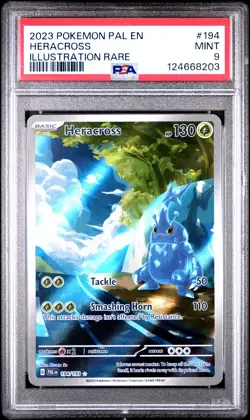 2023 POKEMON PAL EN-PALDEA EVOLVED ILLUSTRATION RARE #194 HERACROSS PSA 9 - Image 1