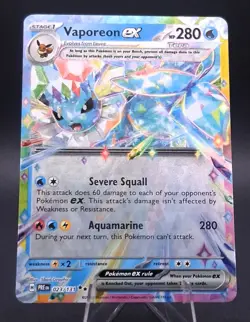 Pokemon TCG Vaporeon ex 023/131 Prismatic Evolutions Double Rare Holo NM - Image 1