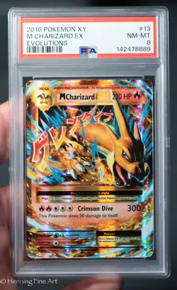 Pokemon TCG M Charizard EX 13/108 Evolutions 2016 PSA 8 - Image 1