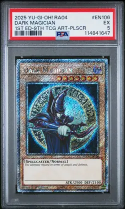 2025 YU-GI-OH! 1ST ED RA04-QUARTER CENTURY STAMPEDE #EN106 DARK MAGICIAN PSA 5 - Image 1