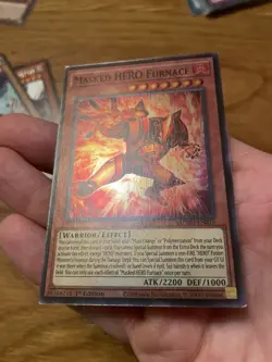 Yu-Gi-Oh! Masked HERO Furnace MZMU-EN015 1st Edition Super Rare Great Condition - Image 4