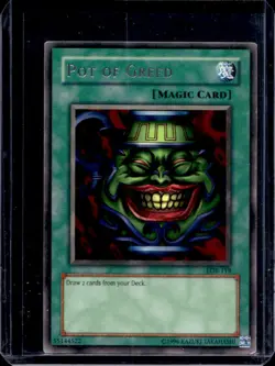 2002 Yu-Gi-Oh! Legend of Blue Eyes White Dragon Pot Greed #LOB-119 - Image 1