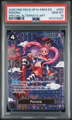 2026 ONE PIECE OP14-EB04-THE AZURE SEA'S SEVEN #093 PERONA PSA 10 - Image 1
