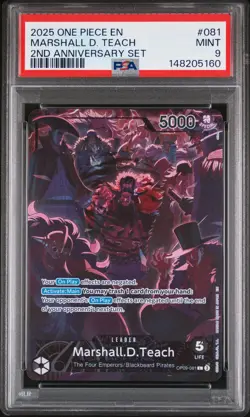 2025 ONE PIECE ENGLISH VERSION 2ND ANNIVERSARY SET #081 MARSHALL D. TEACH PSA 9 - Image 1