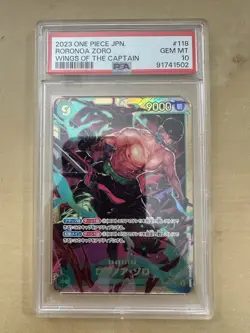 2023 One Piece JPN OP06-118 Roronoa Zoro Wings Of The Captain PSA 10 SEC #118 - Image 1