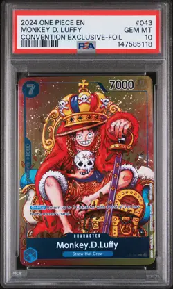 2024 ONE PIECE PROMOS CONVENTION EXCLUSIVE-FOIL #043 MONKEY D. LUFFY PSA 10 - Image 1