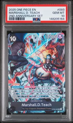 2025 ONE PIECE ENGLISH VERSION 2ND ANNIVERSARY SET #093 MARSHALL D. TEACH PSA 10 - Image 1
