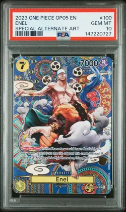 2023 ONE PIECE OP05-AWAKENING OF THE NEW ERA SPECIAL ALTERNATE ART ENEL PSA 10 - Image 1
