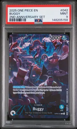 2025 ONE PIECE ENGLISH VERSION 2ND ANNIVERSARY SET #042 BUGGY PSA 9 - Image 1