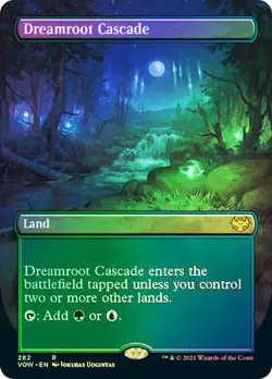 NM+ FOIL MTG Dreamroot Cascade Borderless Innistrad Crimson Vow Magic Card - Image 1