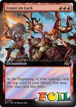 Count on Luck Extended Art 0385 MTG Aetherdrift Rare NP Foil - Image 1