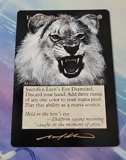 POXY14 ALTERED Lion's Eye Diamond Mirage Magic the Gathering MTG AUTHENTIC! - Image 1