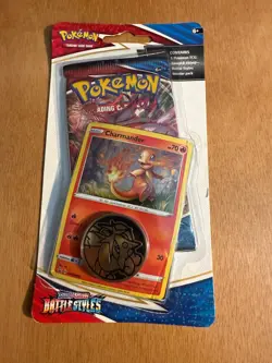 Pokemon Battle Styles Booster Pack w/ Charmander Card & Mewtwo Coin 110821DMT - Image 1