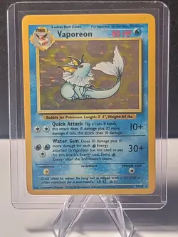 Pokemon Card Vaporeon Jungle 12/64 Rare, Holo Collectable No Symbol Error , LP - Image 1