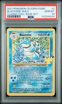 2021 POKEMON CELEBRATIONS CLASSIC COLL #2 BLASTOISE-HOLO PSA 10 - Image 1