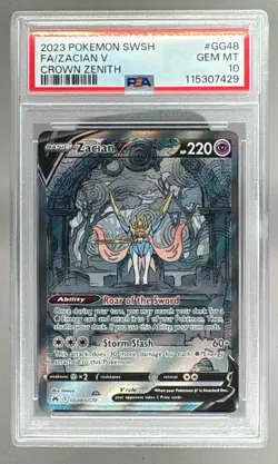 7429 Zacian V 2023 Pokemon Sword & Shield Crown Zenith #GG48 PSA 10 - Image 1