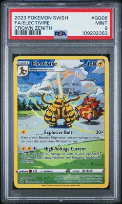 2023 POKEMON SWORD & SHIELD CROWN ZENITH #GG08 FULL ART/ELECTIVIRE PSA 9 - Image 1