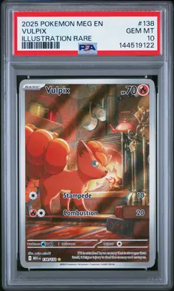 2025 POKEMON MEG EN-MEGA EVOLUTION ILLUSTRATION RARE #138 VULPIX PSA 10 - Image 1