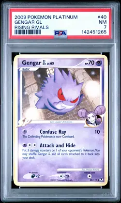 2009 POKEMON PLATINUM RISING RIVALS #40 GENGAR GL PSA 7 - Image 1