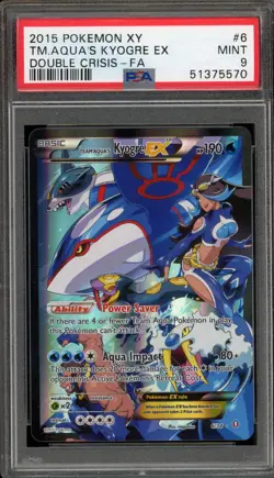 Pokemon Team Aqua's Kyogre EX Double Crisis Full Art #6 PSA 9 Mint - Image 1