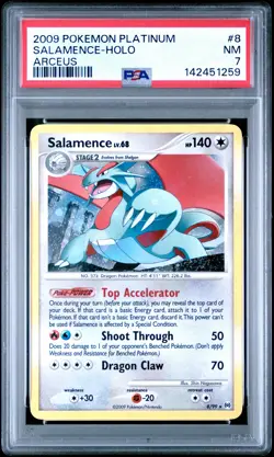 2009 POKEMON PLATINUM ARCEUS #8 SALAMENCE-HOLO PSA 7 - Image 1