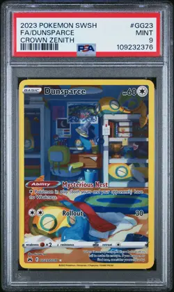 2023 POKEMON SWORD & SHIELD CROWN ZENITH #GG23 FULL ART/DUNSPARCE PSA 9 - Image 1
