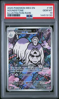 2025 POKEMON MEG EN-MEGA EVOLUTION ILLUSTRATION RARE #145 HOUNDSTONE PSA 10 - Image 1