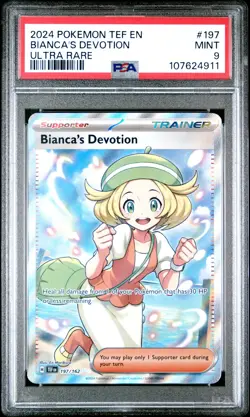 2024 POKEMON TEF EN-TEMPORAL FORCES ULTRA RARE #197 BIANCA'S DEVOTION PSA 9 - Image 1