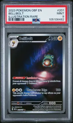 2023 POKEMON OBF EN-OBSIDIAN FLAMES ILLUSTRATION RARE #201 BELLIBOLT PSA 9 - Image 1