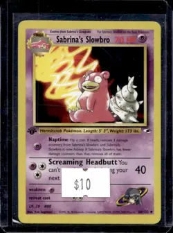 2000 Pokemon Gym Heroes 1st Edition Sabrina's Slowbro #60/132 - Image 1