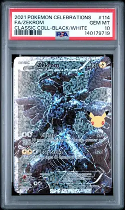 2021 POKEMON CELEBRATIONS CLASSIC COLL #114 FULL ART/ZEKROM PSA 10 - Image 1
