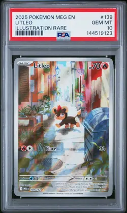 2025 POKEMON MEG EN-MEGA EVOLUTION ILLUSTRATION RARE #139 LITLEO PSA 10 - Image 1