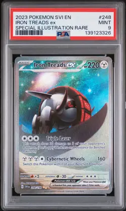 2023 POKEMON SCARLET & VIOLET ILLUSTRATION RARE #248 IRON TREADS EX PSA 9 - Image 1
