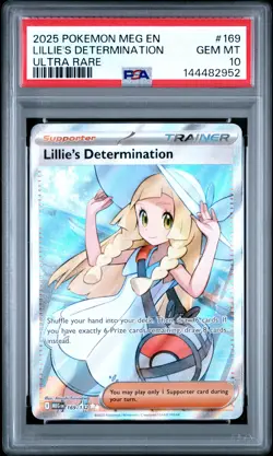 2025 POKEMON MEG EN-MEGA EVOLUTION ULTRA RARE #169 LILLIE'S DETERMINATION PSA 10 - Image 1
