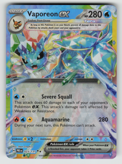 Vaporeon ex Pokemon Prismatic Evolutions 023/131 Double Rare NM - Image 1