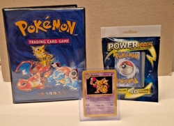pokemon collectors album & Kadabra 032/102 Base & power pack card lot - Image 1