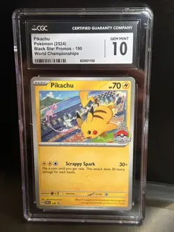 CGC 10 Pokemon Pikachu 2024 World Championships Promo - SVP: 190 Gem Mint - Image 1