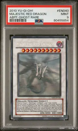 2010 YUGIOH ABPF-EN040 MAJESTIC RED DRAGON GHOST RARE PSA 9 MINT #80455854 - Image 1