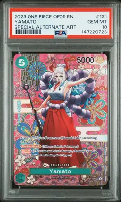 2023 ONE PIECE OP05-AWAKENING OF THE NEW ERA SPECIAL ALTERNATE ART YAMATO PSA 10 - Image 1