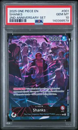 2025 ONE PIECE ENGLISH VERSION 2ND ANV SET #001 SHANKS PSA 10 - Image 1