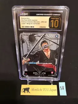 CGC PRISTINE 10 Roronoa Zoro OP01-001 Leader Manga Parallel One Piece 2022 - Image 1