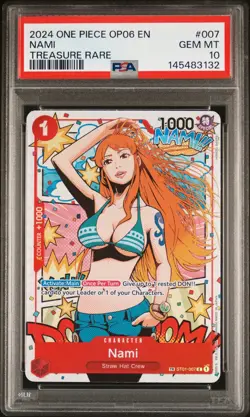 2024 ONE PIECE OP06-WINGS OF THE CAPTAIN TREASURE RARE #007 NAMI PSA 10 - Image 1